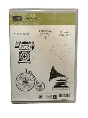 Pre-Owned Stampin’ Up! Timeless Talk 7-Piece Cling Stamp Set Sale-A-Bration
